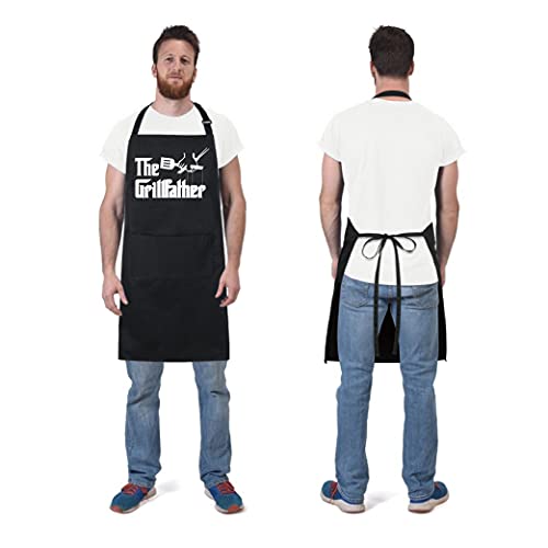 Xornis 100% Cotton Funny Apron with 2 Pockets Kitchen Cooking Grill BBQ Aprons