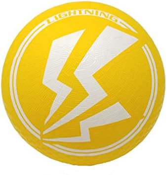 JUJU Athletics Elemental Yellow Lightning Playground Ball 8.5" Premium Rubber Ball for Foursquare, Dodgeball, Kickball