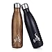 Insulated Water Bottle, 17 Oz Stainless Steel Double Wall Vacuum Sports Drink Bottles, Leak- proof and No Sweating Cola Shape Travel Bottles, Keeps Drinks Cold & Hot for 24 Hours (Black)