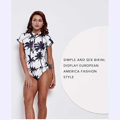 YEZIJIN Women Long Sleeve Surfing Diving Swimsuit One Piece Beach Bathing Suit Wetsuit top Long/Short Sleeve White - Thumbnail 4