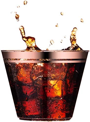 9 Oz. Premium Plastic Party Tumblers | 100 Disposable Cups | Perfect for Weddings, Birthdays, Anniversaries, Baby & Bridal Showers, Valentine's Day, Parties | Produced by Zakara Goods
