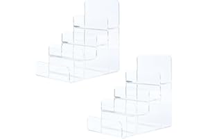 WEIHAOSKY Acrylic Wallet Display Stand Purse Handbag Organizer, Clear Jewelry Riser Display Stand Purse Display Rack, Acrylic Display Shelf for Cosmetic Perfume Jewelry Sunglasses Handbag (2 PCS-4 Tier)