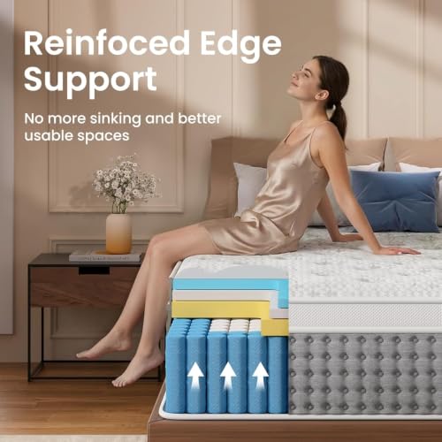 BedStory Double Mattress, 12 Inch Full Size Medium Firm Hybrid Mattress with Individual Coils ＆ Gel Memory Foam, Luxury Mattresses in a Box for Pressure Relief, 365-Night Trial, CertiPUR-US Certified