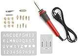 Sparkleberry Wood Burning Kit Bundle with Iron Tool, 20 Soldering Tips, Stencil, Stand, Case and Finger Grips