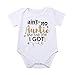 Gaono Newborn Baby Auntie Letter Print Short Sleeve Romper Infant Summer Clothing (Ain't no Auntie Like The one i got, 3-6 Months)