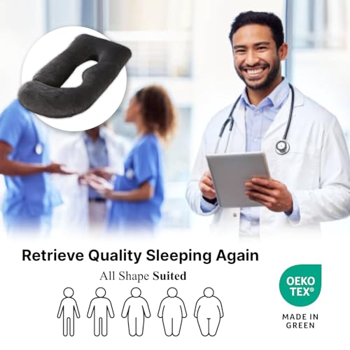 ALLOPERA Pregnancy Pillow, Full Body 57 Inch Maternity Pillow with Removable Washable Cover - Sleep Support for Legs, Back, Neck, Shoulder, HIPS, Belly for Pregnent Women, Velvet Cover (Black)