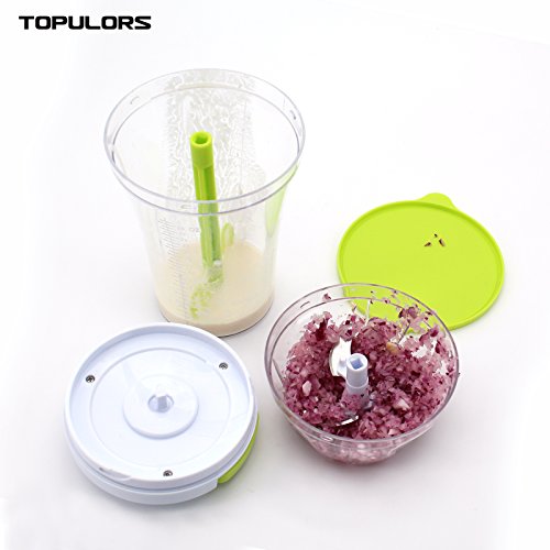 Manual Food Chopper Hand-Powered Food Chopper Compact Handheld Onion Chopper, Garlic Squeezer, Ginger Slicer, Pepper Cut, Herbs Chop, Cheeses Chopper Masher (Chopper set)