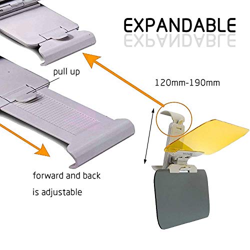 SAILEAD 2 in 1 Car Sun Visor, [New Version] Day Night Anti-Glare Visor Sun Visor Extender, Universal Car Visor Blocker, Night Vision Anti-Dazzle Windshield Driving Visor - Thumbnail 2