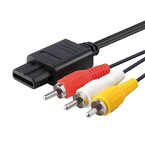EXLENE 2pack 1.8M 6FT Composite AV Cable Audio Video A/V Replacement Cord Wire For Nintendo N64/SNES/GameCube