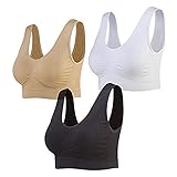 KEALLI Women's Seamless Comfortable Sports Bra with Removable Pads Yoga Bra 3 Pack