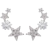 CIShop Star Zircon Diamond Stud Earrings Ear Wire Ear Cuff Earring 1Pair (hypoallergic)