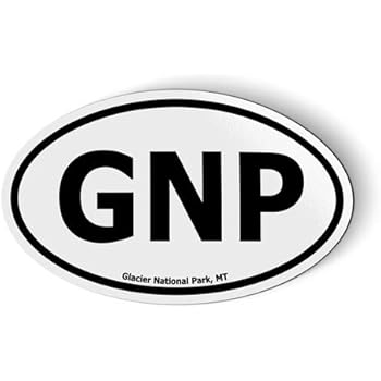 GNP Glacier National Park Oval - Magnet for Car Fridge Locker - 3