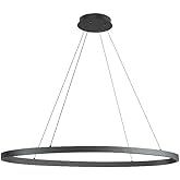 Kuzco Lighting LP79140-BK Ovale - 28 W LED Linear Pendant-1.25 Inches Tall and 16.38 Inches Wide, Finish Color: Black