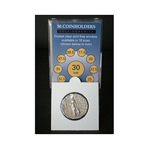 50 2x2 Self-Adhesive Cardboard Coin Holders 30mm by SuperSafe