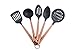 COOK with COLOR 5 Piece Nylon Cooking Utensil Set on a Ring with Rose Gold Copper Handles (Grey)
