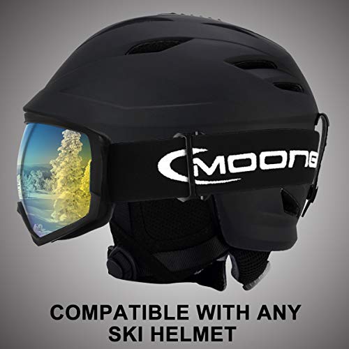 Moongo Tool Ski Goggles, Snowboard Snow Goggles for Men Women Winter Glasses OTG Design Anti-Fog 100% UV400 Protection Anti-Slip Strap Compatible for Ski Helmet, Outdoor Gear - Thumbnail 2