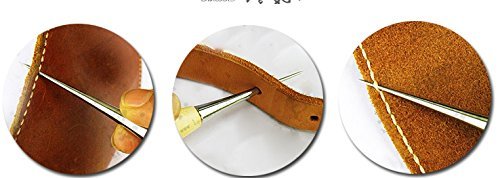 MAGIKON 2-Pack Wooden Handle Leather Stitching Sewing Awl Repair Tool (Round)