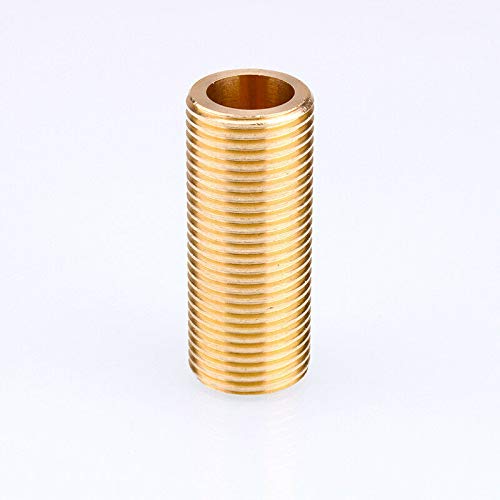 SUPERTOOL Thread Nipple 1/2" Brass Running Nipple Threaded Tube for Tank Connectors (10MM, 1PCS)