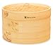 Bamboo Oriental Gyoza Steamer 10 Inch with BONUS two Pairs Chopsticks, Premium Chinese Food Steaming Basket, 2 Tier for Vegetables and More by Sally Chen