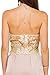 Simplee Apparel Women's Halter Neck Tank Crop Top Sleeveless Lace Vest Bustier, Gold, 1/7, Medium