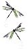 SanerLian Set of 5 Waterproof Temporary Fake Tattoo Stickers Watercolor Dragonfly Green Purple