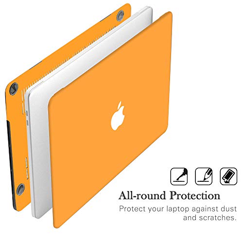 MacBook Air 13 Inch Case,Anrain AIR 13-inch Rubberized See Through Hard Shell Snap On Case Cover with Keyboard Cover For Apple MacBook Air 13.3" (Models: A1466 A1369),Orange