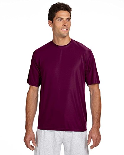 A4 Men's Cooling Performance T-Shirt, Maroon, Medium