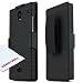 Sharp Aquos Crystal Protective Hard Case w/ Holster [Black] Rugged Heavy Duty Shockproof Case w/ Holster & Belt Clip
