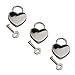 MagiDeal Lot of 3 Vintage Style Mini Padlock Key Lock Heart Shaped Silver Color