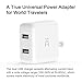 ZMI V2 Charger Wall Adapter for iPhone X/XS/XS Max/XR/8/7/6/Plus, iPad, Galaxy S10/10e/10 Plus/S9/S8/S7/S6/S5/Edge/Edge+, LG, Motorola, Foldable Prong Travel Plug Wall Charger with 2 USB Ports