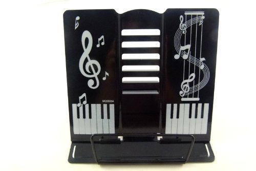 FunMusic Bookend - 6 Adjustable Angles Black Table Book Stand