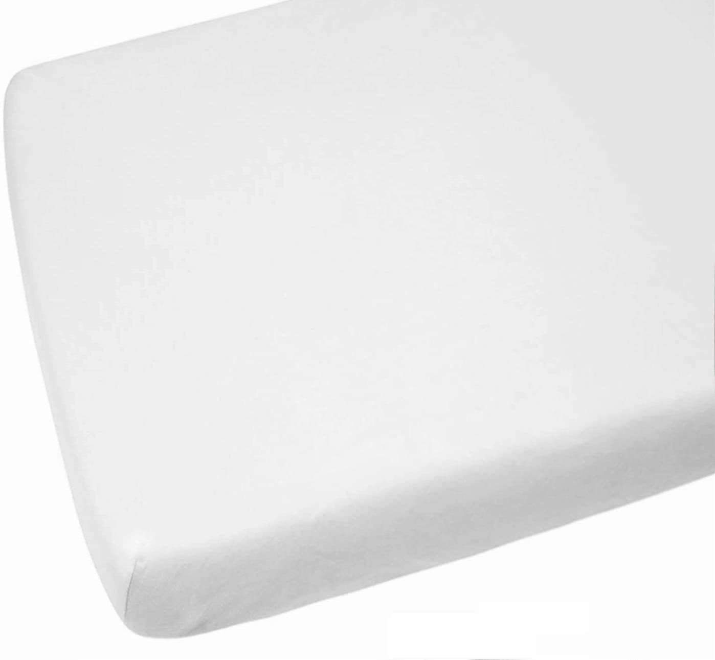 Dudu N Girlie | Cot Bed Fitted Sheets 140 x 70 Cotton Jersey | Hypoallergenic Toddler Bed Sheet Fully Elasticated Skirt Breathable Easy Care | Junior Bed sheets (Single Pack, White)