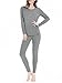 Thermal Underwear for Women, Midweight Cotton Long Underwear Fleece Long John Base Layer Set