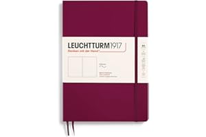 LEUCHTTURM1917 - Notebook Softcover Composition B5-123 Numbered Pages for Writing and Journaling (Plain, Port Red)