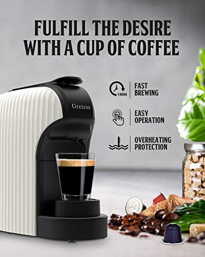Espresso Coffee Maker Gretess Coffee Machine Programmable Buttons For Espresso And Lungo Compatible With Nespresso 5starkitchenappliances