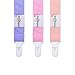 Babygoal Pacifier Clips for Girls-3 Pack Pure Color Universal Pacifier Holder Fits Most Pacifiers and Baby Gift PS03