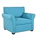 Divano Roma Furniture Classic and Traditional Linen Fabric Accent Chair-Living Room Armchair (Blue)