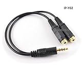 CablesOnline 3.5mm TRRS Male to Dual TRRS Female Stereo 4-Pole Splitter Cable (IP-Y02)