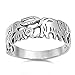 Elephant Family Playful Fashion Ring New .925 Sterling Silver Band Size 7