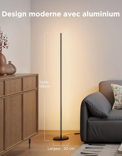 Govee RGBIC LED Floor Lamp, WiFi Floor Lamp, Works with Alexa, Matter, Google Assistant, Music Sync, 16 Million Colours and 61 Stage Modes, Modern Lamp for Living Room and Bedroom