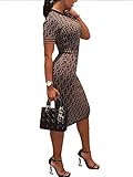 Ninimour Women Digital Print Contrast Binding Bodycon Dress