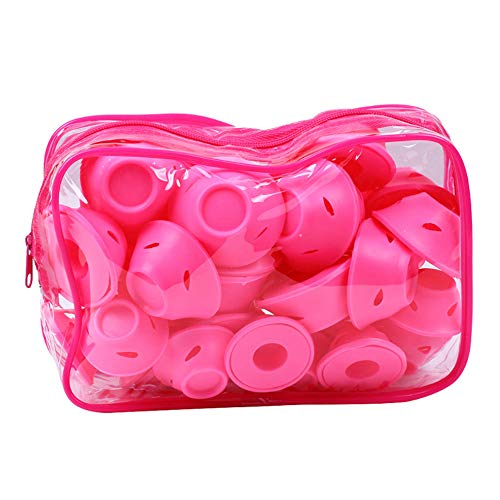 Magic Hair Curlers, Shellvcase 40 Pack Silicone Hair Curlers Rollers No Heat & Clips DIY Curling Styling Tools for Women Gift (20PCS Large & 20PCS Small/Pink)