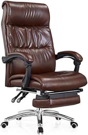 Brown PU Leather Desk Chair, Recliner Chairs Sports Computer Desk Ergonomic Executive Chair for Family Game Office (Color : Brown)