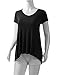 ALL FOR YOU Women's V-Neck Flare Tunic Top Black XX-Large