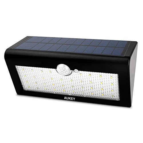 AUKEY Solar Lights, 36 LEDs Outdoor Wall Mounted Security Garden Lights, Large Solar Panels Powered Motion Sensor Light