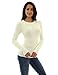 PattyBoutik Women Crewneck Raglan Cable Knit Sweater (Ivory Medium)