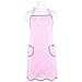 NEOVIVA Bib Aprons for Toddler Girls with Pockets, Lightweight Kids Chef Apron for Play Kitchen Style Wendy, Polka Dots Pink