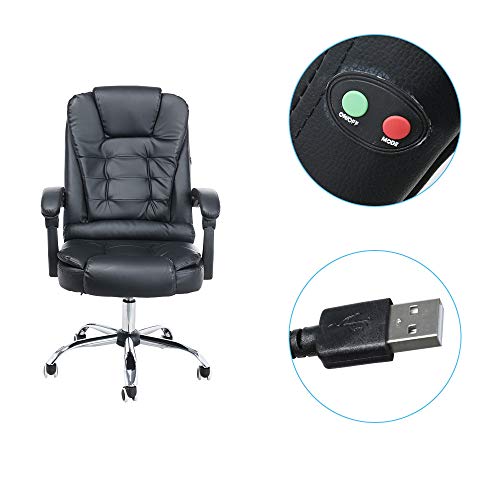 WONdere Office Chair Leather Desk Gaming Chair With Massage Function Adjust Seat Height