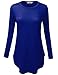 NINEXIS Women's Crewneck Long Sleeve Curved Hem Flowy Tunic Top S-3XL (11 Colors)