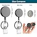2 Pack Mini Heavy Duty Retractable Badge Holder Reel, Will Well Metal ID Badge Holder with Belt Clip Key Ring for Name Card Keychain [All Metal Casing, 24.4